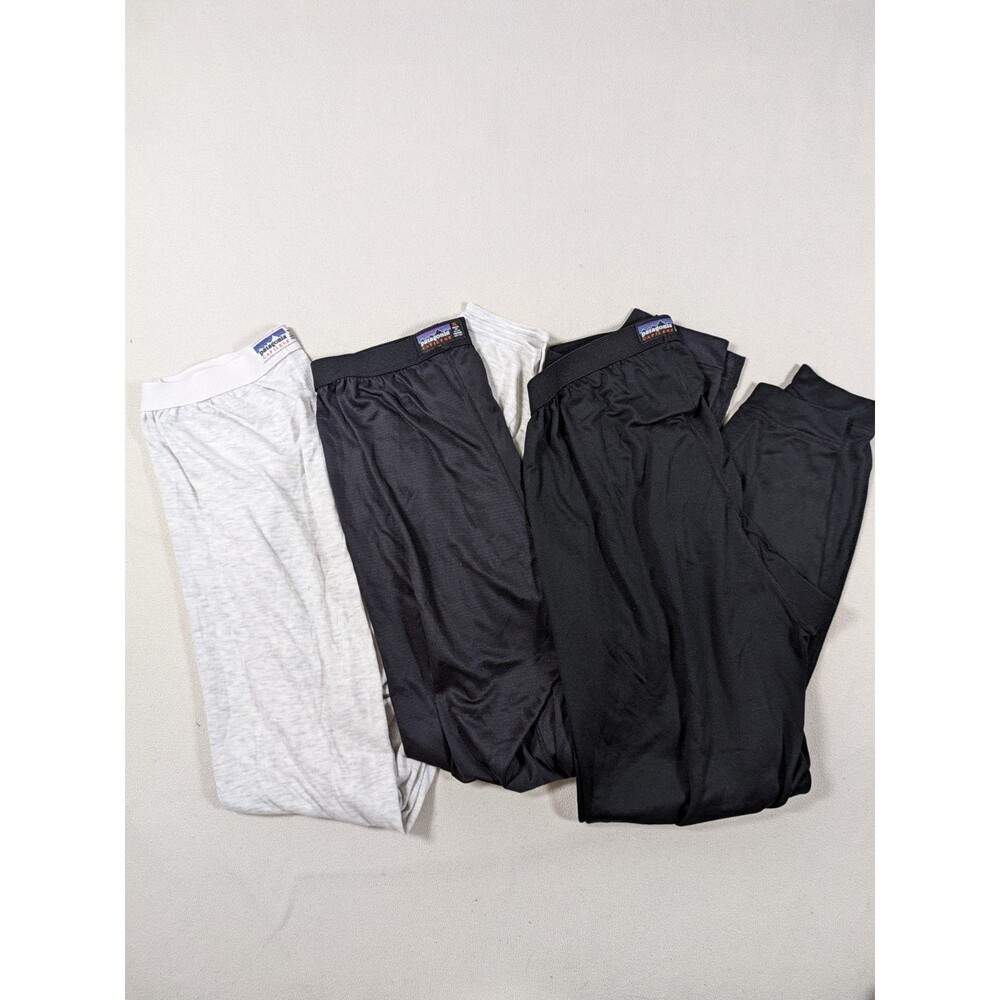 Lot 3 Vintage Patagonia Capilene Pants Mens XL Black Base Layer USA Long Johns